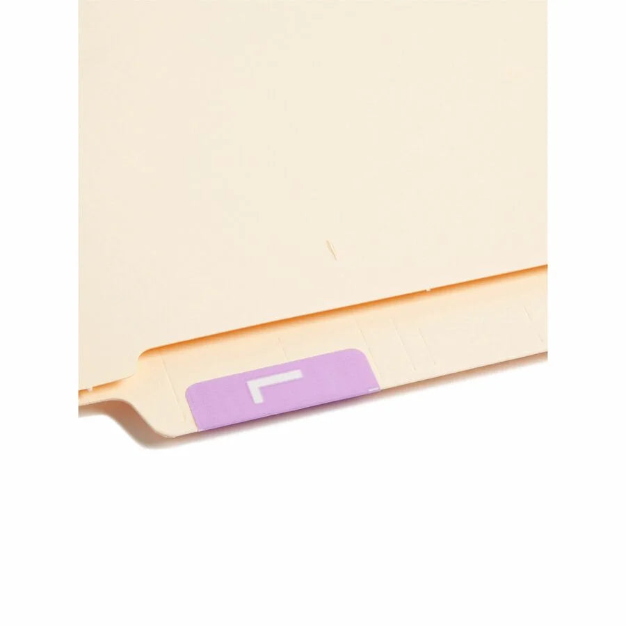 Smead AlphaZ ACCS Color-Coded Labels L-x 1’’ Width x 1 5/8’’ Length Lavender 100 / Pack Laminated (SMD67182) - Filing