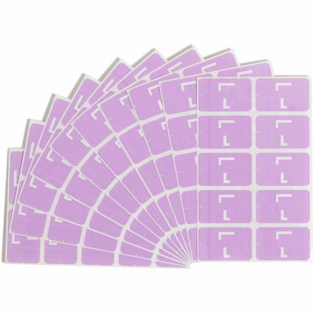 Smead AlphaZ ACCS Color-Coded Labels L-x 1’’ Width x 1 5/8’’ Length Lavender 100 / Pack Laminated (SMD67182) - Filing