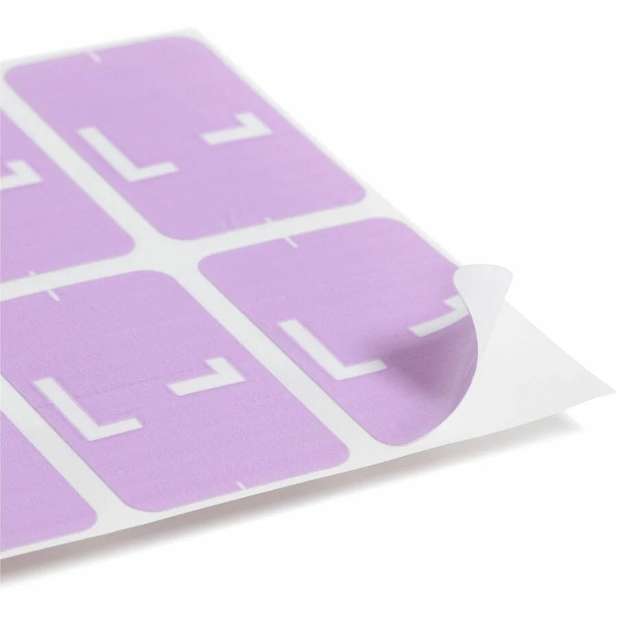 Smead AlphaZ ACCS Color-Coded Labels L-x 1’’ Width x 1 5/8’’ Length Lavender 100 / Pack Laminated (SMD67182) - Filing