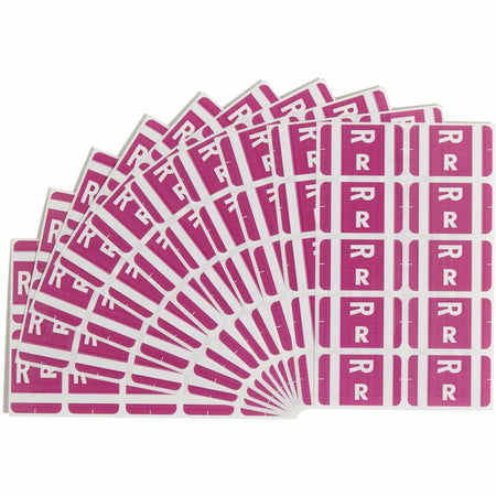 Smead AlphaZ ACCS Color-Coded Labels - R - x 1’’ Width 1 5/8’’ Length - Purple - Laminated - 10 / Sheet - 100 / Pack