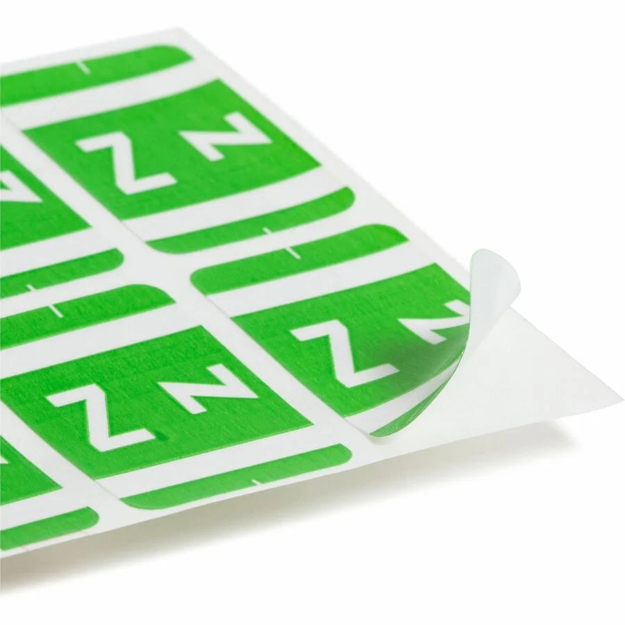 Smead AlphaZ Color-Coded Labels - Light Green Laminated - 100 Pack - Filing