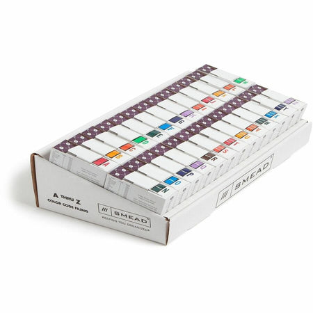 Smead BCCR Bar-Style Color-Coded Labels - A-Z - x 1 1/4’’ Width 1’’ Length - Assorted - Laminated - 500 / Roll - 26