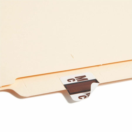 Smead BCCR Bar-Style Color-Coded Labels - Alphabet MC - x 1 1/4’’ Width 1’’ Length - Brown - Laminated - 500 / Roll