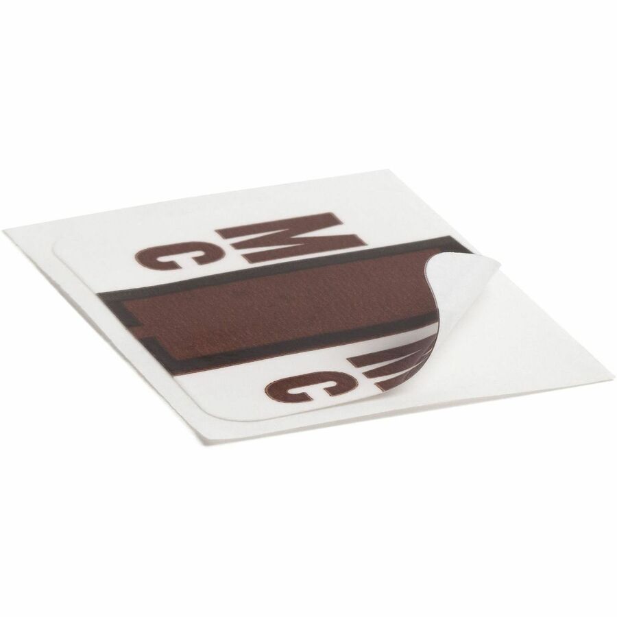 Smead BCCR Bar-Style Color-Coded Labels - Alphabet MC - x 1 1/4’’ Width 1’’ Length - Brown - Laminated - 500 / Roll