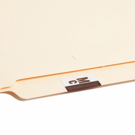 Smead BCCR Bar-Style Color-Coded Labels - Alphabet MC - x 1 1/4’’ Width 1’’ Length - Brown - Laminated - 500 / Roll