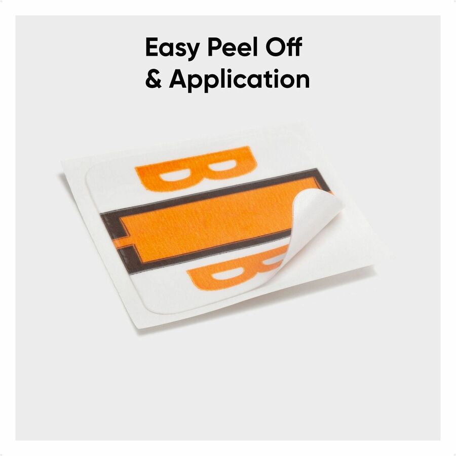 Smead BCCR Bar-Style Color-Coded Labels - B - x 1 1/4’’ Width 1’’ Length - Light Orange - Laminated - 500 / Roll