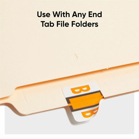 Smead BCCR Bar-Style Color-Coded Labels - B - x 1 1/4’’ Width 1’’ Length - Light Orange - Laminated - 500 / Roll