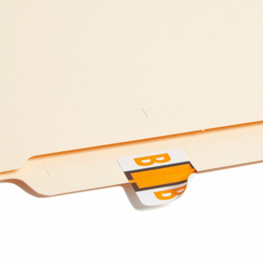 Smead BCCR Bar-Style Color-Coded Labels - B - x 1 1/4’’ Width 1’’ Length - Light Orange - Laminated - 500 / Roll