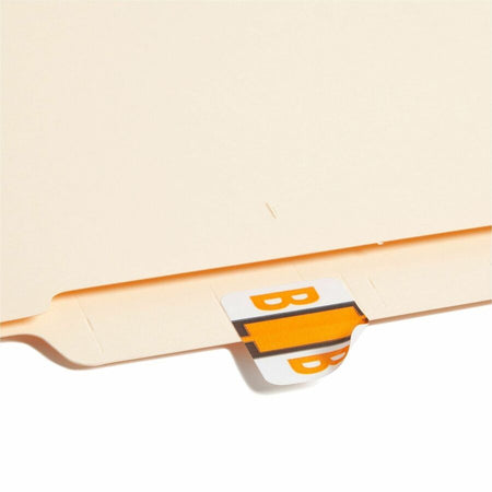 Smead BCCR Bar-Style Color-Coded Labels - B - x 1 1/4’’ Width 1’’ Length - Light Orange - Laminated - 500 / Roll