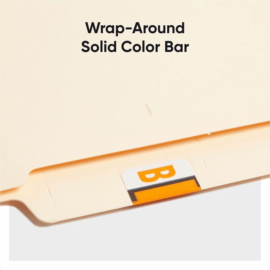 Smead BCCR Bar-Style Color-Coded Labels - B - x 1 1/4’’ Width 1’’ Length - Light Orange - Laminated - 500 / Roll