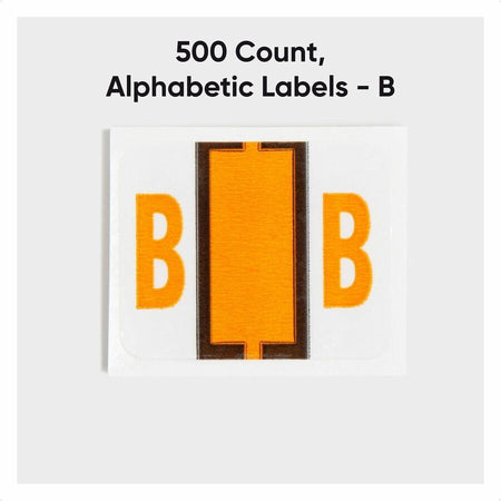 Smead BCCR Bar-Style Color-Coded Labels - B - x 1 1/4’’ Width 1’’ Length - Light Orange - Laminated - 500 / Roll