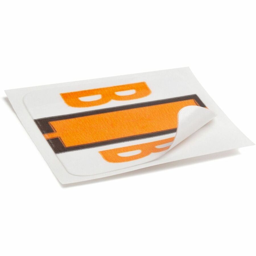 Smead BCCR Bar-Style Color-Coded Labels - B - x 1 1/4’’ Width 1’’ Length - Light Orange - Laminated - 500 / Roll