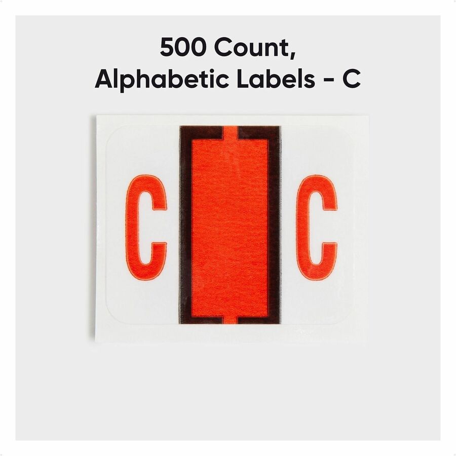 Smead BCCR Bar-Style Color-Coded Labels - C - x 1 1/4’’ Width 1’’ Length - Dark Orange - Laminated - 500 / Roll - Filing
