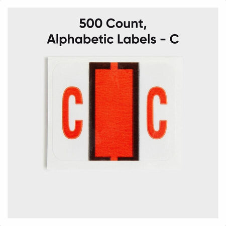 Smead BCCR Bar-Style Color-Coded Labels - C - x 1 1/4’’ Width 1’’ Length - Dark Orange - Laminated - 500 / Roll - Filing