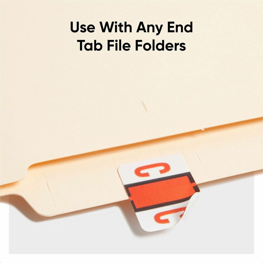 Smead BCCR Bar-Style Color-Coded Labels - C - x 1 1/4’’ Width 1’’ Length - Dark Orange - Laminated - 500 / Roll - Filing