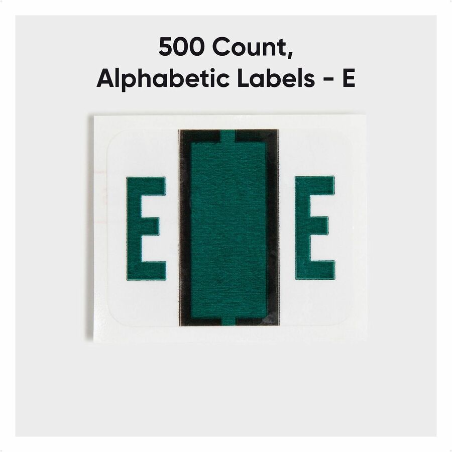Smead BCCR Bar-Style Color-Coded Labels - E - x 1 1/4’’ Width 1’’ Length - Dark Green - Laminated - 500 / Roll - Filing