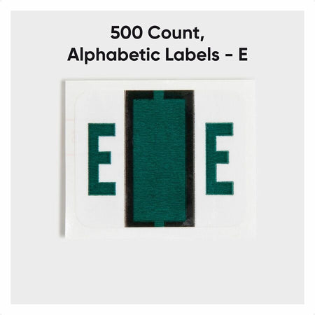 Smead BCCR Bar-Style Color-Coded Labels - E - x 1 1/4’’ Width 1’’ Length - Dark Green - Laminated - 500 / Roll - Filing