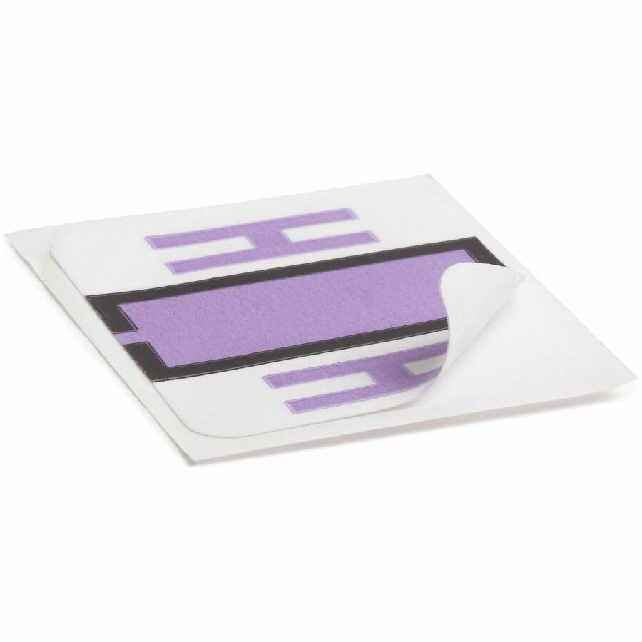 Smead BCCR Bar-Style Color-Coded Labels - H - x 1 1/4’’ Width 1’’ Length - Lavender - Laminated - 500 / Roll - Filing