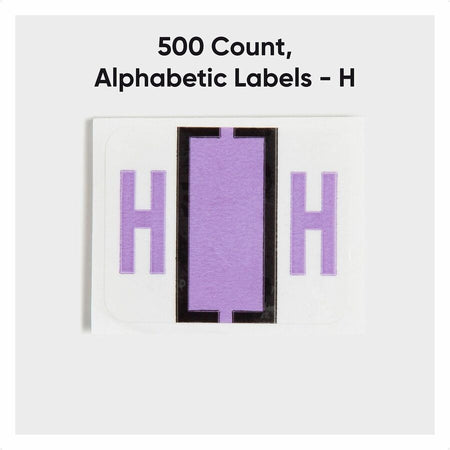 Smead BCCR Bar-Style Color-Coded Labels - H - x 1 1/4’’ Width 1’’ Length - Lavender - Laminated - 500 / Roll - Filing