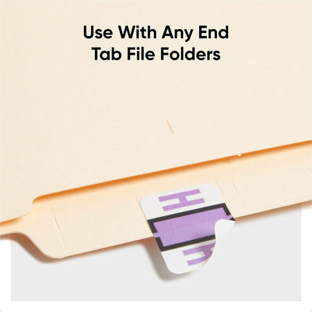 Smead BCCR Bar-Style Color-Coded Labels - H - x 1 1/4’’ Width 1’’ Length - Lavender - Laminated - 500 / Roll - Filing