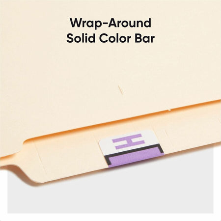 Smead BCCR Bar-Style Color-Coded Labels - H - x 1 1/4’’ Width 1’’ Length - Lavender - Laminated - 500 / Roll - Filing