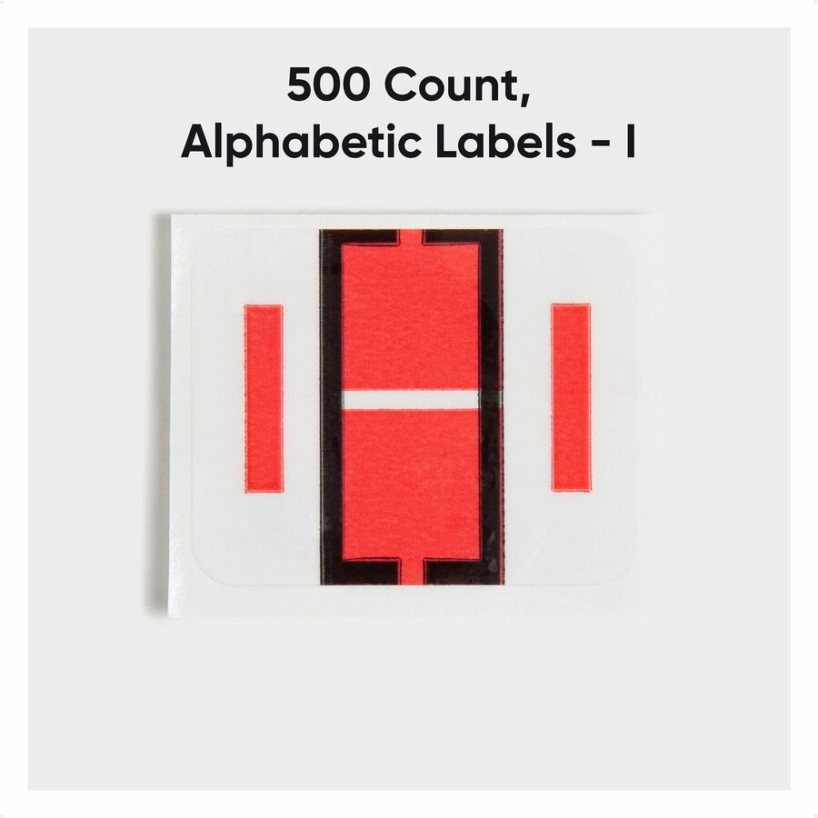 Smead BCCR Bar-Style Color-Coded Labels - I - x 1 1/4’’ Width 1’’ Length - Pink - Laminated - 500 / Roll - Filing