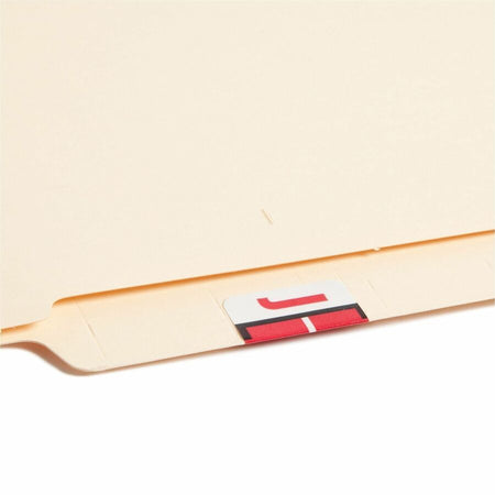 Smead BCCR Bar-Style Color-Coded Labels - J - x 1 1/4’’ Width 1’’ Length - Red - Laminated - 500 / Roll - Filing
