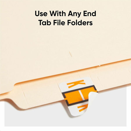 Smead BCCR Bar-Style Color-Coded Labels - K - x 1 1/4’’ Width 1’’ Length - Light Orange - Laminated - 500 / Roll