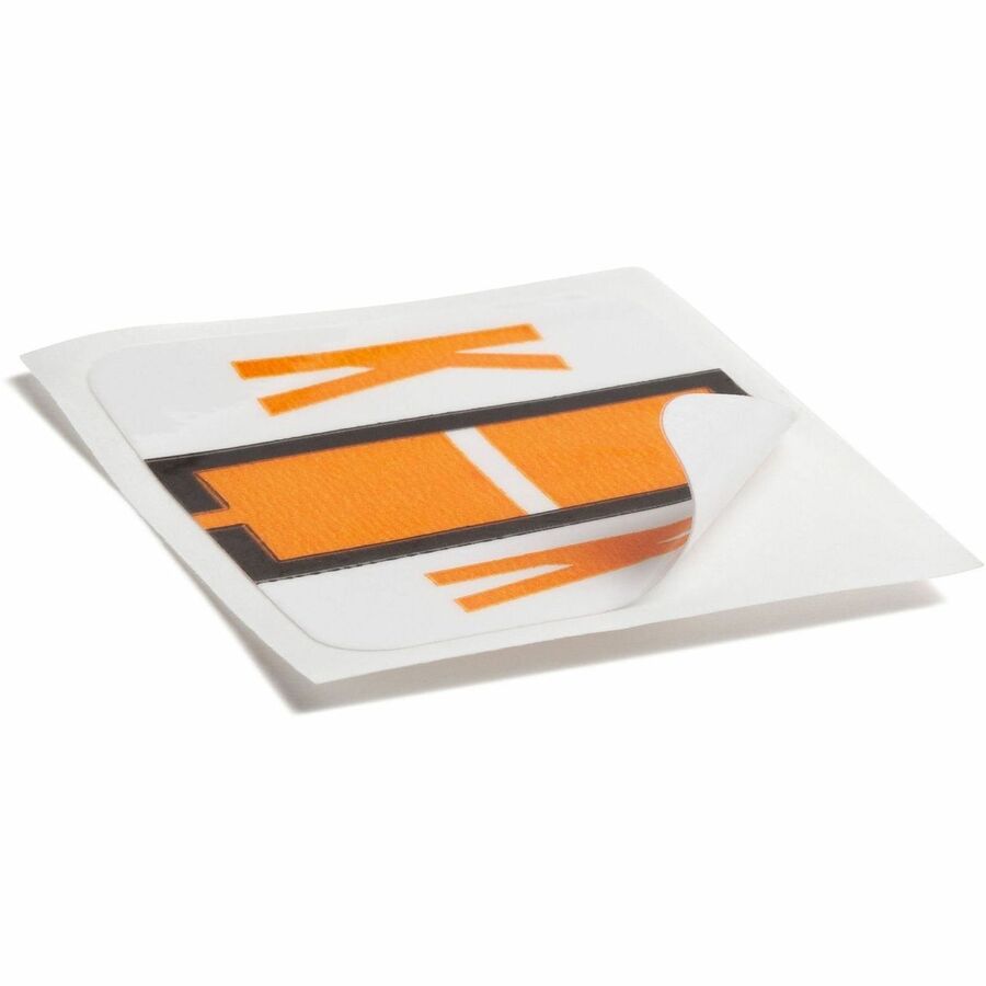 Smead BCCR Bar-Style Color-Coded Labels - K - x 1 1/4’’ Width 1’’ Length - Light Orange - Laminated - 500 / Roll