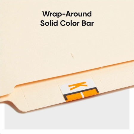 Smead BCCR Bar-Style Color-Coded Labels - K - x 1 1/4’’ Width 1’’ Length - Light Orange - Laminated - 500 / Roll