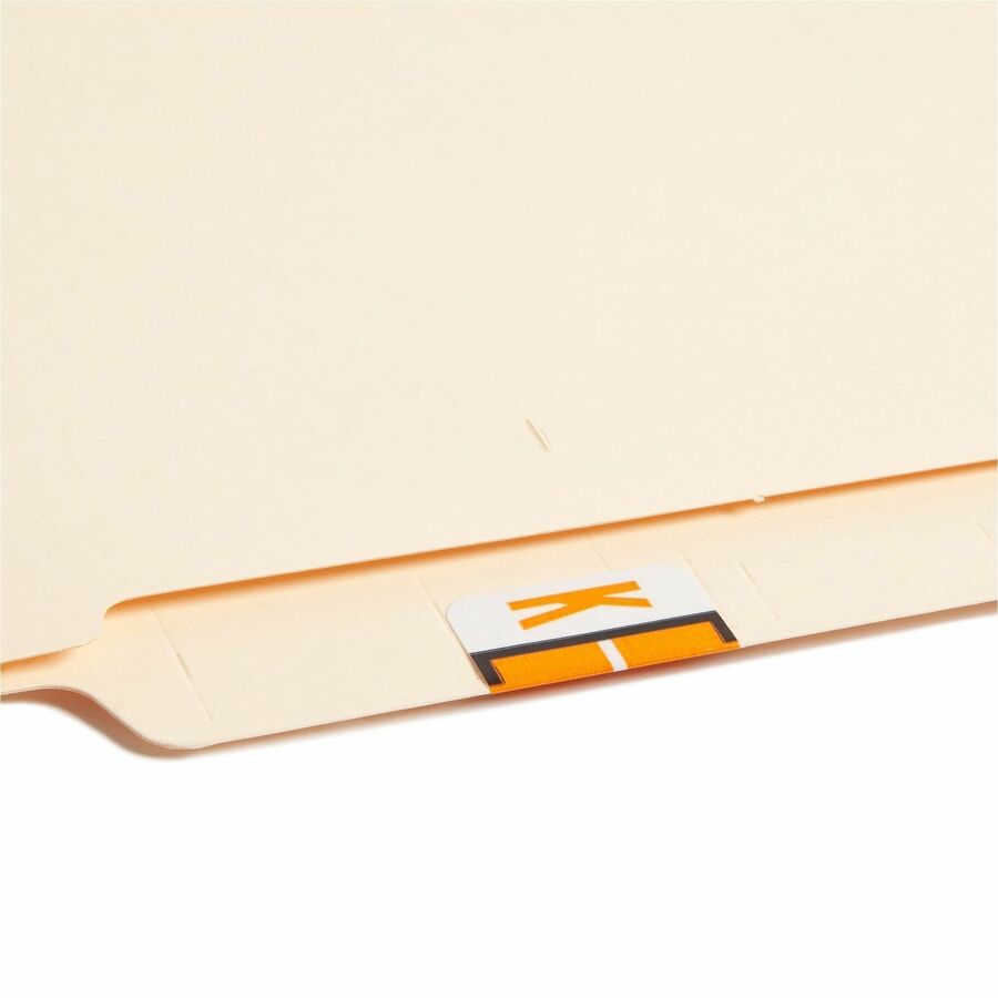 Smead BCCR Bar-Style Color-Coded Labels - K - x 1 1/4’’ Width 1’’ Length - Light Orange - Laminated - 500 / Roll