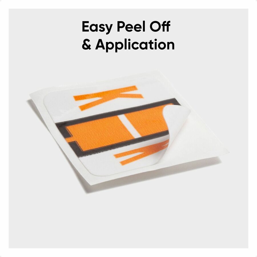 Smead BCCR Bar-Style Color-Coded Labels - K - x 1 1/4’’ Width 1’’ Length - Light Orange - Laminated - 500 / Roll