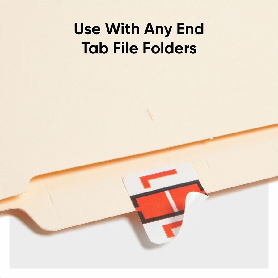 Smead BCCR Bar-Style Color-Coded Labels - L - x 1 1/4’’ Width 1’’ Length - Dark Orange - Laminated - 500 / Roll - Filing