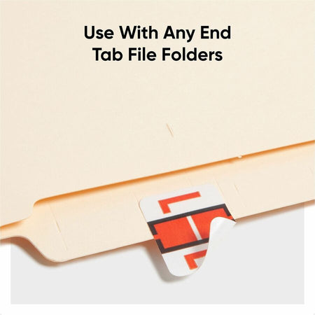 Smead BCCR Bar-Style Color-Coded Labels - L - x 1 1/4’’ Width 1’’ Length - Dark Orange - Laminated - 500 / Roll - Filing