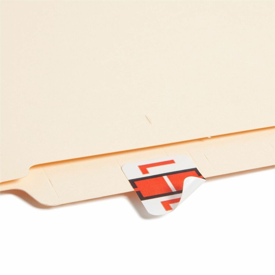 Smead BCCR Bar-Style Color-Coded Labels - L - x 1 1/4’’ Width 1’’ Length - Dark Orange - Laminated - 500 / Roll - Filing
