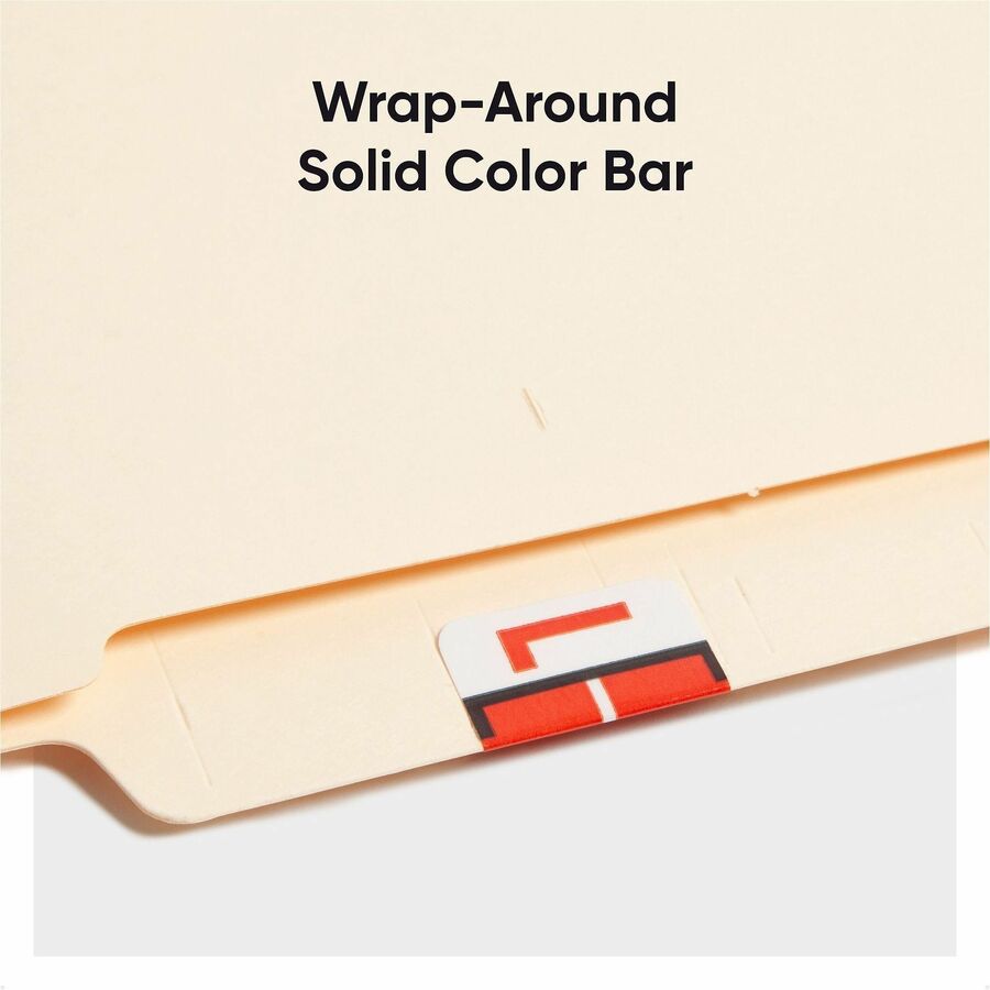 Smead BCCR Bar-Style Color-Coded Labels - L - x 1 1/4’’ Width 1’’ Length - Dark Orange - Laminated - 500 / Roll - Filing