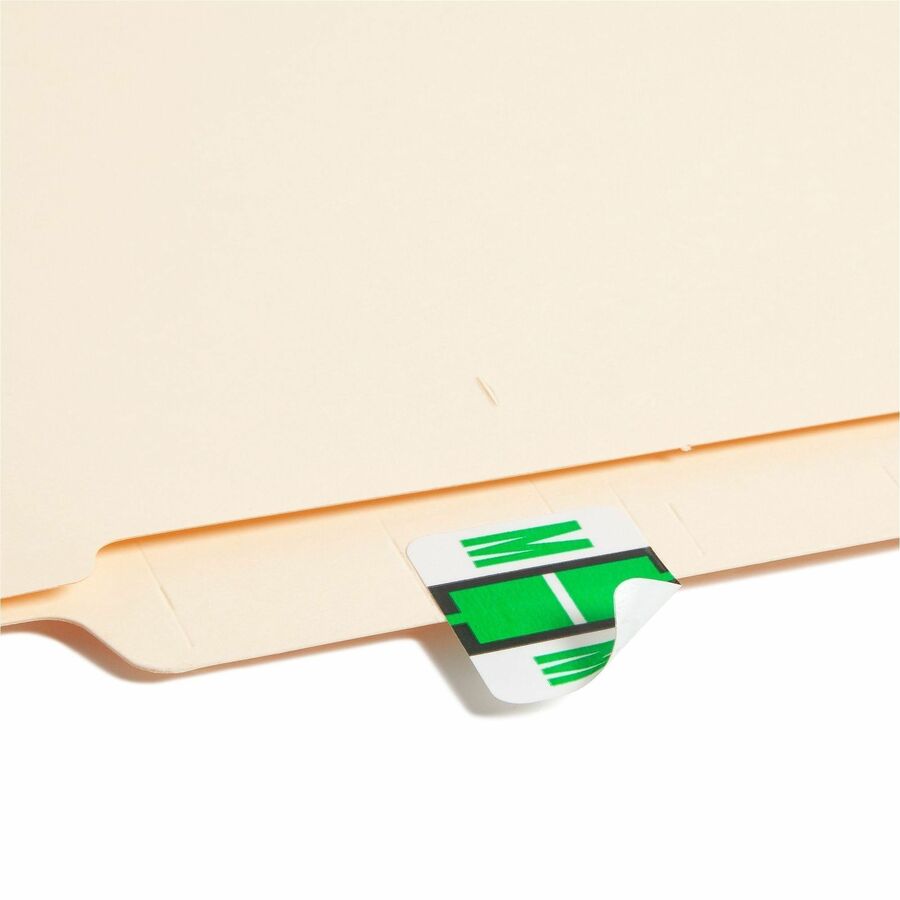Smead BCCR Bar-Style Color-Coded Labels - M - x 1 1/4’’ Width 1’’ Length - Light Green - Laminated - 500 / Roll - Filing