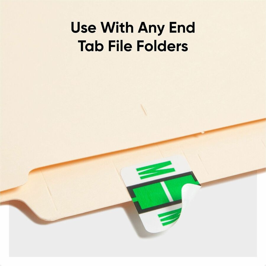 Smead BCCR Bar-Style Color-Coded Labels - M - x 1 1/4’’ Width 1’’ Length - Light Green - Laminated - 500 / Roll - Filing