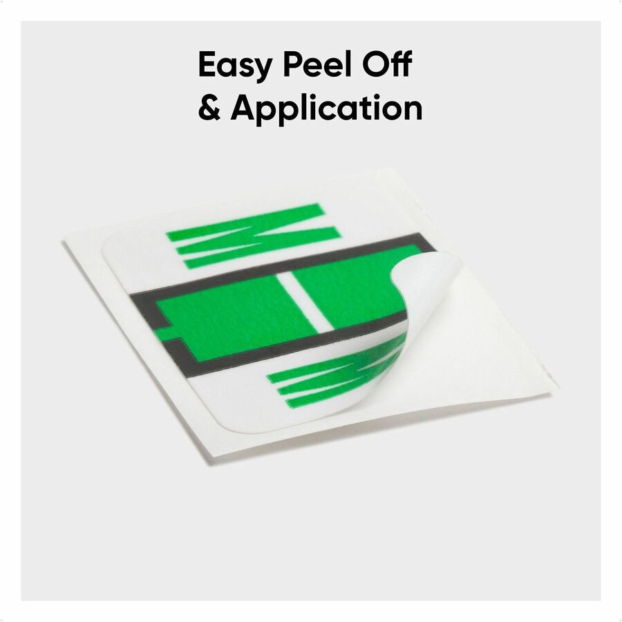 Smead BCCR Bar-Style Color-Coded Labels - M - x 1 1/4’’ Width 1’’ Length - Light Green - Laminated - 500 / Roll - Filing