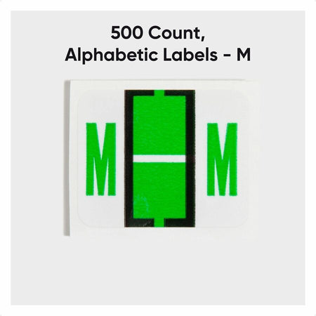 Smead BCCR Bar-Style Color-Coded Labels - M - x 1 1/4’’ Width 1’’ Length - Light Green - Laminated - 500 / Roll - Filing
