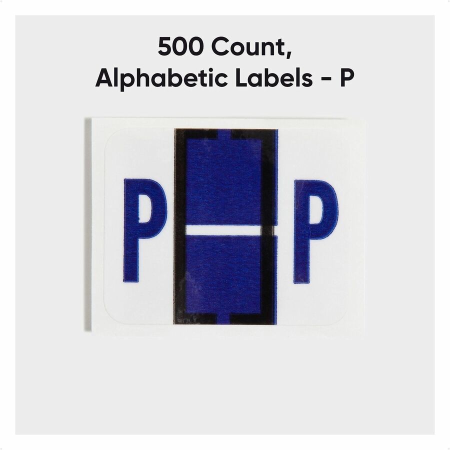 Smead BCCR Bar-Style Color-Coded Labels - P - x 1 1/4’’ Width 1’’ Length - Violet - Laminated - 500 / Roll - Filing