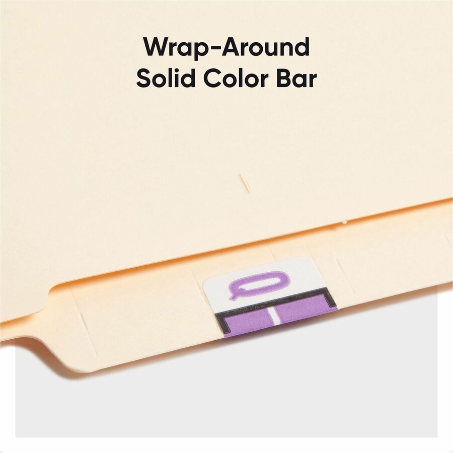 Smead BCCR Bar-Style Color-Coded Labels - Q - x 1 1/4’’ Width 1’’ Length - Lavender - Laminated - 500 / Roll - Filing