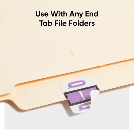 Smead BCCR Bar-Style Color-Coded Labels - Q - x 1 1/4’’ Width 1’’ Length - Lavender - Laminated - 500 / Roll - Filing