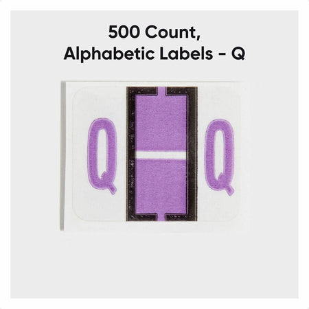 Smead BCCR Bar-Style Color-Coded Labels - Q - x 1 1/4’’ Width 1’’ Length - Lavender - Laminated - 500 / Roll - Filing
