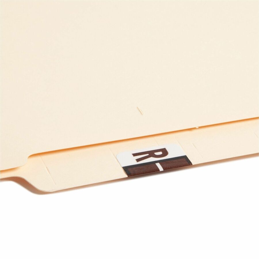 Smead BCCR Bar-Style Color-Coded Labels - R - x 1 1/4’’ Width 1’’ Length - Brown - Laminated - 500 / Roll - Filing