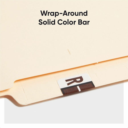 Smead BCCR Bar-Style Color-Coded Labels - R - x 1 1/4’’ Width 1’’ Length - Brown - Laminated - 500 / Roll - Filing