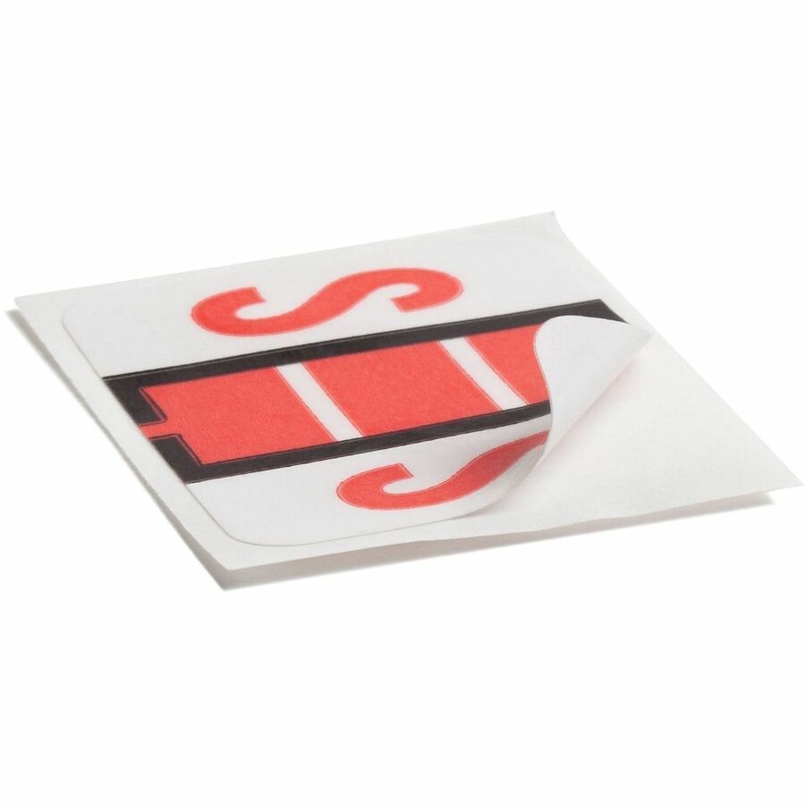 Smead BCCR Bar-Style Color-Coded Labels - S - x 1 1/4’’ Width 1’’ Length - Pink - Laminated - 500 / Roll - Filing