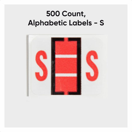 Smead BCCR Bar-Style Color-Coded Labels - S - x 1 1/4’’ Width 1’’ Length - Pink - Laminated - 500 / Roll - Filing