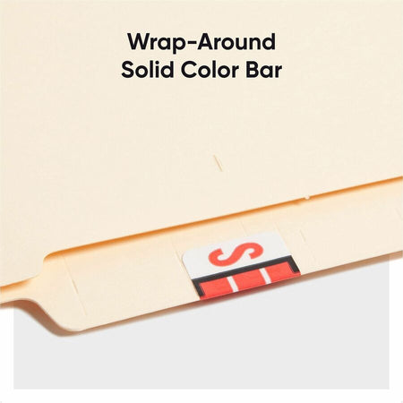 Smead BCCR Bar-Style Color-Coded Labels - S - x 1 1/4’’ Width 1’’ Length - Pink - Laminated - 500 / Roll - Filing