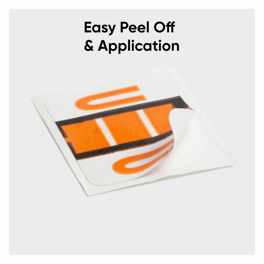 Smead BCCR Bar-Style Color-Coded Labels - U - x 1 1/4’’ Width 1’’ Length - Light Orange - Laminated - 500 / Roll